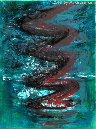 ib_p003_0_02.jpg -  Jahr: 2010  Größe: 40x30 Werkzeuge: Pinsel, Spachtel Materialien: Leinwand, Leimfarben Techniken: Fixierung mit organischer Textur Geschichte: Der erste Versuch einer Auseinandersetzung mit Emotionen, zunächst einmal Zorn! Weitere in Planung z.B. Angst, Trauer, Wut ...  